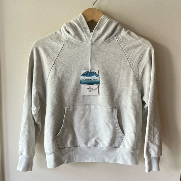 NWT AG Jeans Adriano Goldschmied Nova Cotton Vintage Hoodie Moflog Light Gray XS - Picture 3 of 13